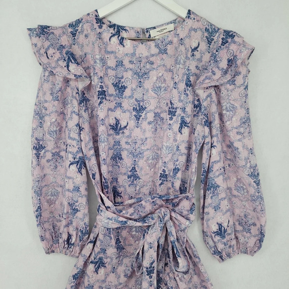 Isabel Marant Etoile Telicia Linen Wrap Mini Dress With Flirty Ruffle Skirt - Picture 4 of 11